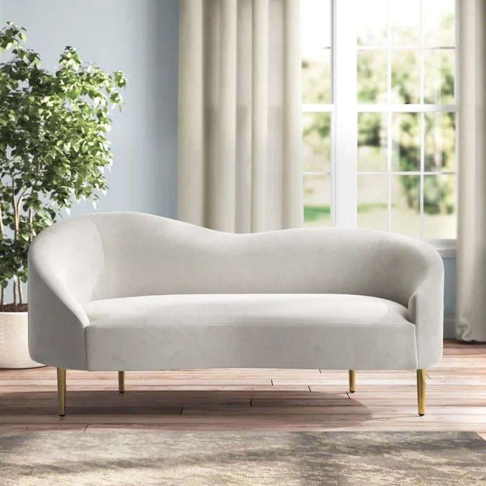Couch: 67'' Velvet Curved Loveseat