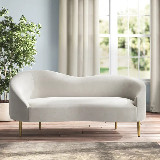 Couch: 67'' Velvet Curved Loveseat