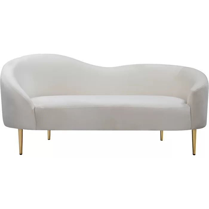 Couch: 67'' Velvet Curved Loveseat