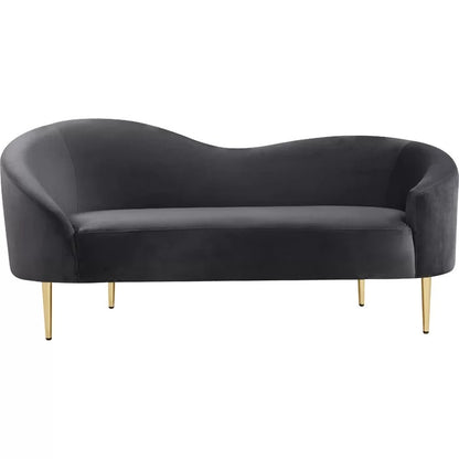 Couch: 67'' Velvet Curved Loveseat