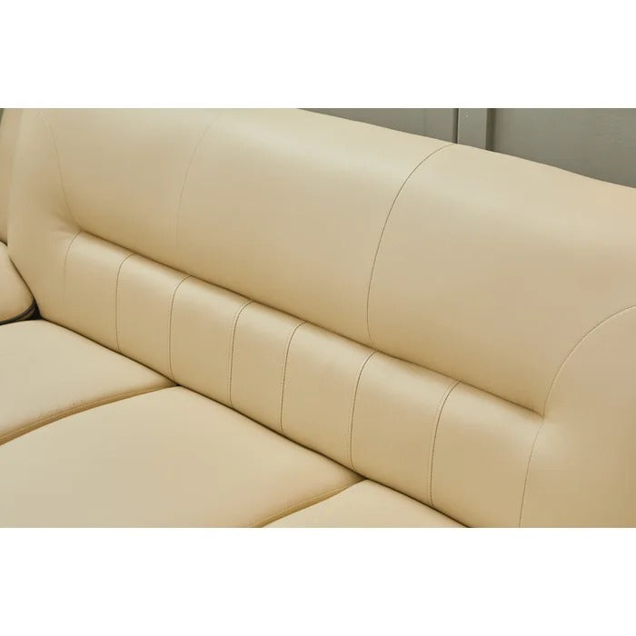 Couch: 77'' Faux Leather Round Arm Sofa