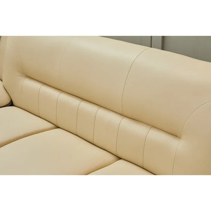 Couch: 77'' Faux Leather Round Arm Sofa