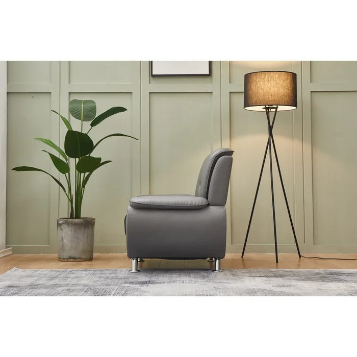 Couch: 77'' Faux Leather Round Arm Sofa