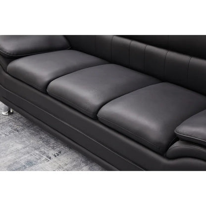 Couch: 77'' Faux Leather Round Arm Sofa