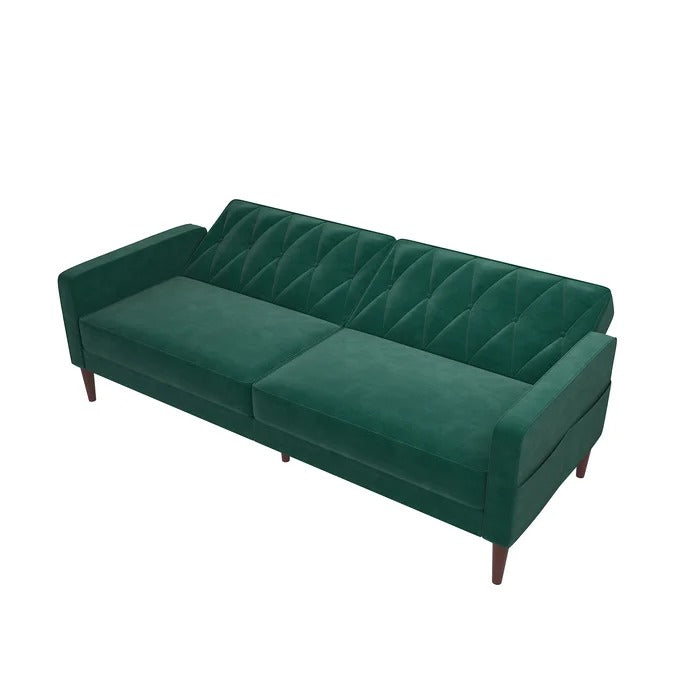 Couch: 79.4'' Velvet Square Arm Sleeper