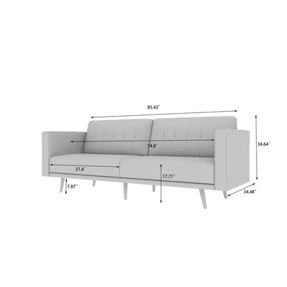 Couch: 85.43'' Velvet Square Arm Sofa