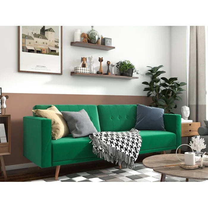 Couch: 85.43'' Velvet Square Arm Sofa