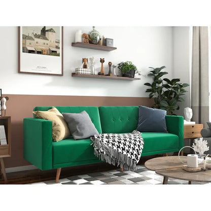 Couch: 85.43'' Velvet Square Arm Sofa
