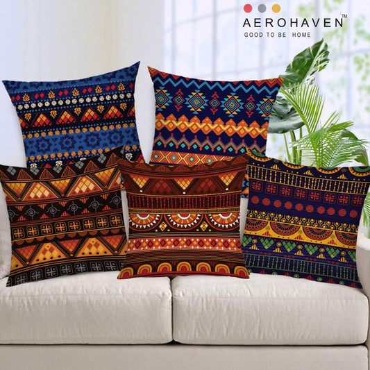 Cushion Covers: Set of 5 Decorative Hand Made Jute Throw/Pillow Cushion Covers