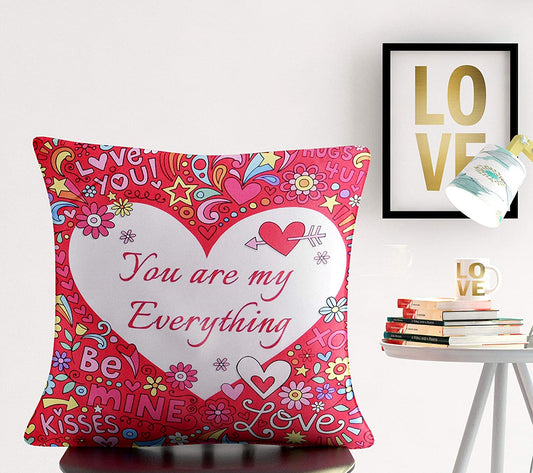 Cushion Cover: Designer Decorative Anniversary/Valentines Day Love Gifting Heart Throw Pillow/Cushion Cover
