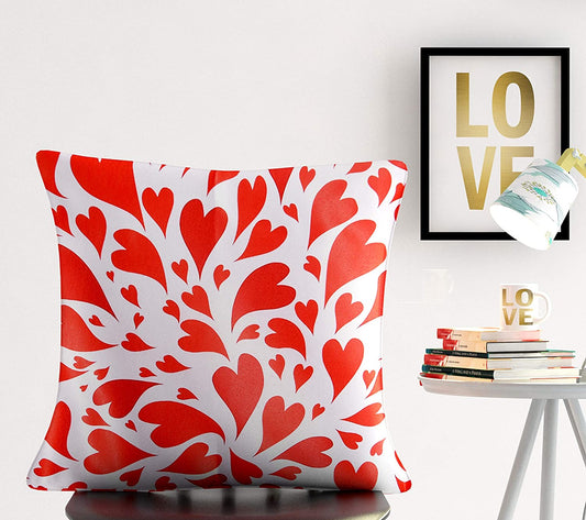 Cushion Cover: Designer Decorative Anniversary/Valentines Day Love Gifting Heart Throw Pillow/Cushion Cover