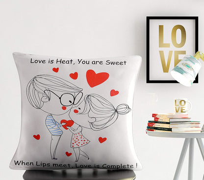 Cushion Cover: Satin Designer Decorative Anniversary/Valentines Day Love Gifting Heart Throw Pillow/Cushion Cover