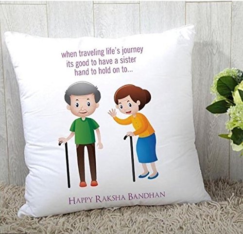 Cushion Cover: Multi Colored Decorative Hand Made Velvet Cotton Rakshabadhan Gift/Bhai dooj Gift [with Filler] Cushion Cover