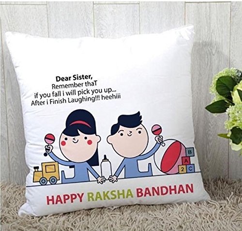 Cushion Cover: Multi Colored Decorative Hand Made Velvet Cotton Rakshabadhan Gift/Bhai dooj Gift [with Filler] Cushion Cover