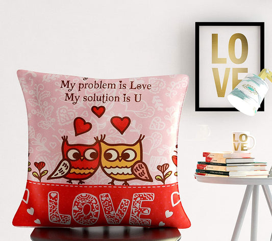 Cushion Cover: Satin Designer Decorative Anniversary/Valentines Day Love Gifting Heart Throw Pillow/Cushion Cover