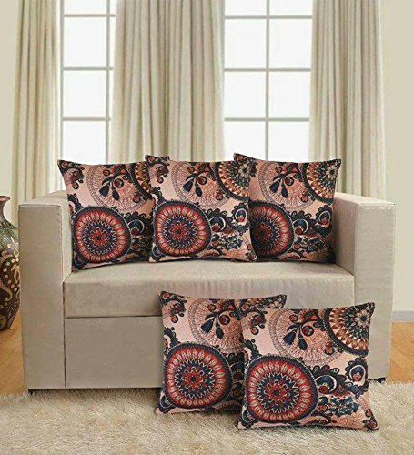 Cushion Covers: 5 Multi Colored Decorative Hand Made Cotton Cushion Covers