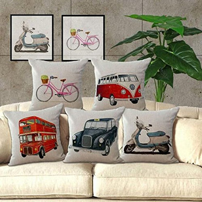 Cushion Cover: Decorative Hand Made Digitally Printed Abstract 5 Piece Velvet Cushion Cover