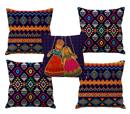 Cushion Covers: Set of 5 Jute Throw/Pillow Cushion Covers