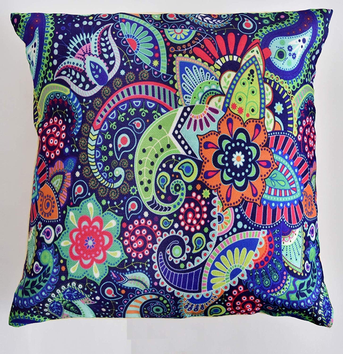 Cushion Covers: Set of 5 Multi Colored Decorative Hand Made Cotton Cushion Covers