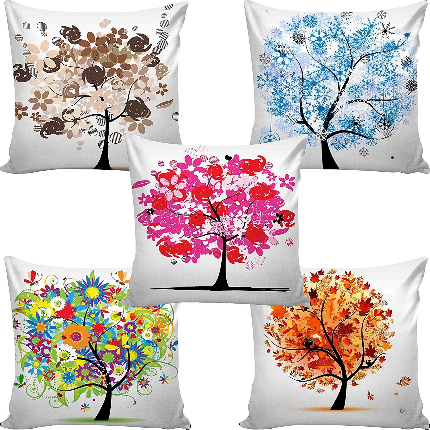 Cushion Covers: Set of 5 Multi Colored Decorative Hand Made Cotton Cushion Covers