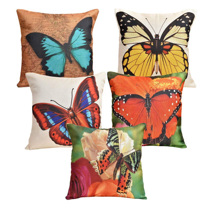 Cushion Covers: Set of 5 Multi Colored Decorative Hand Made Cotton Cushion Covers