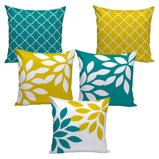 Cushion Covers: Set of 5 Multi Colored Decorative Throw Hand Made Velvet Cushion Covers