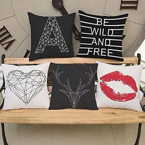 Cushion Covers: Set of 5 Multi Colored Decorative Hand Made Velvet Cotton Cushion Covers