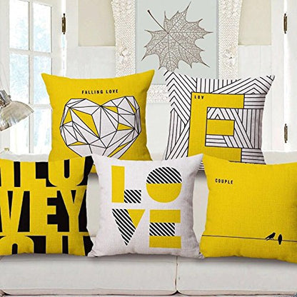 Cushion Covers: Set of 5 Multi Colored Decorative Hand Made Velvet Cotton Cushion Covers