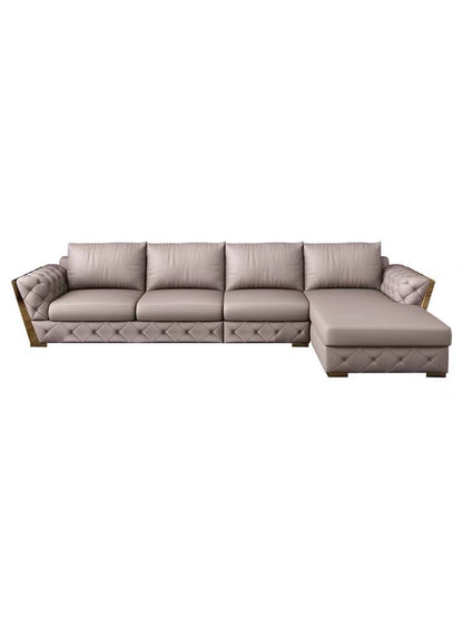 Designer Sofa Set:- L-Shape Luxury Furniture Sofa Set For Home, Fabric (Light Grey)