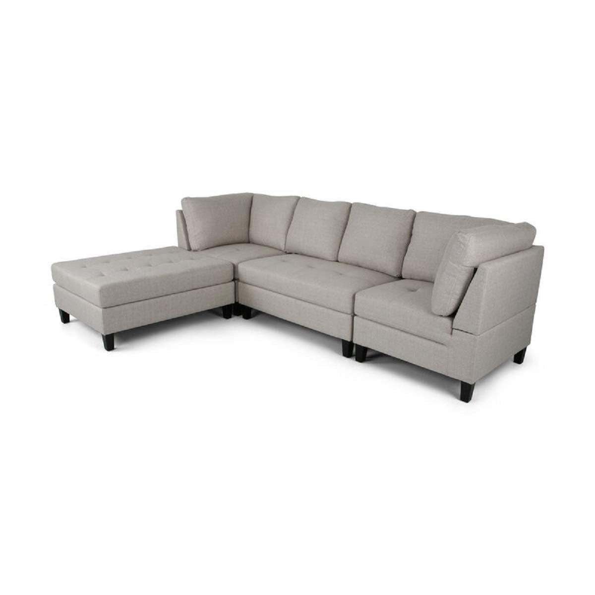 Designer Sofa Set:- Daiya L Shape 6 Seater Fabric Sofa Set luxury furniture (Grey)