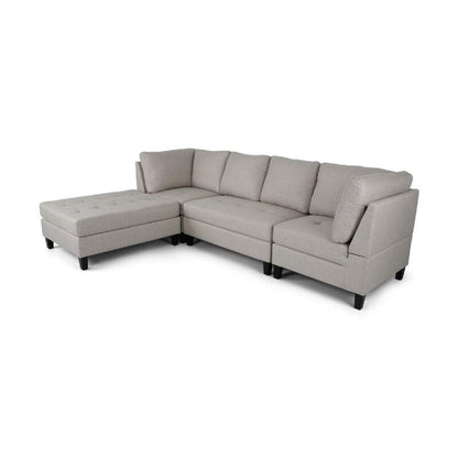 Designer Sofa Set:- Daiya L Shape 6 Seater Fabric Sofa Set luxury furniture (Grey)