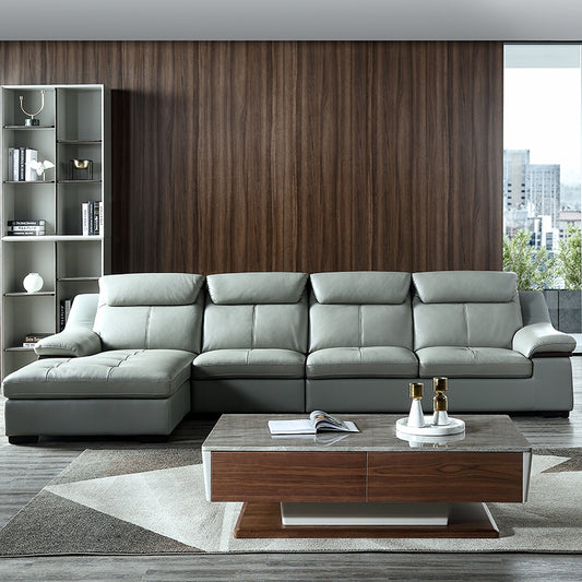 Designer Sofa Set:- European Style Modern L Shape Luxury Furniture Sofa Set (Grey)