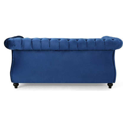 Designer Sofa Set: Royal Blue 2 Seater Velvet Luxury Furniture Sofa Set