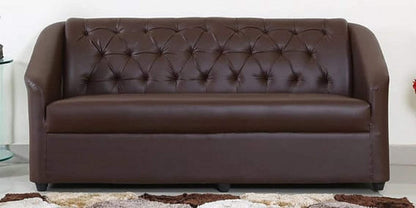 Designer Sofa Set:- Dark Brown 3 Seater Leatherette Luxury Furniture Sofa Set