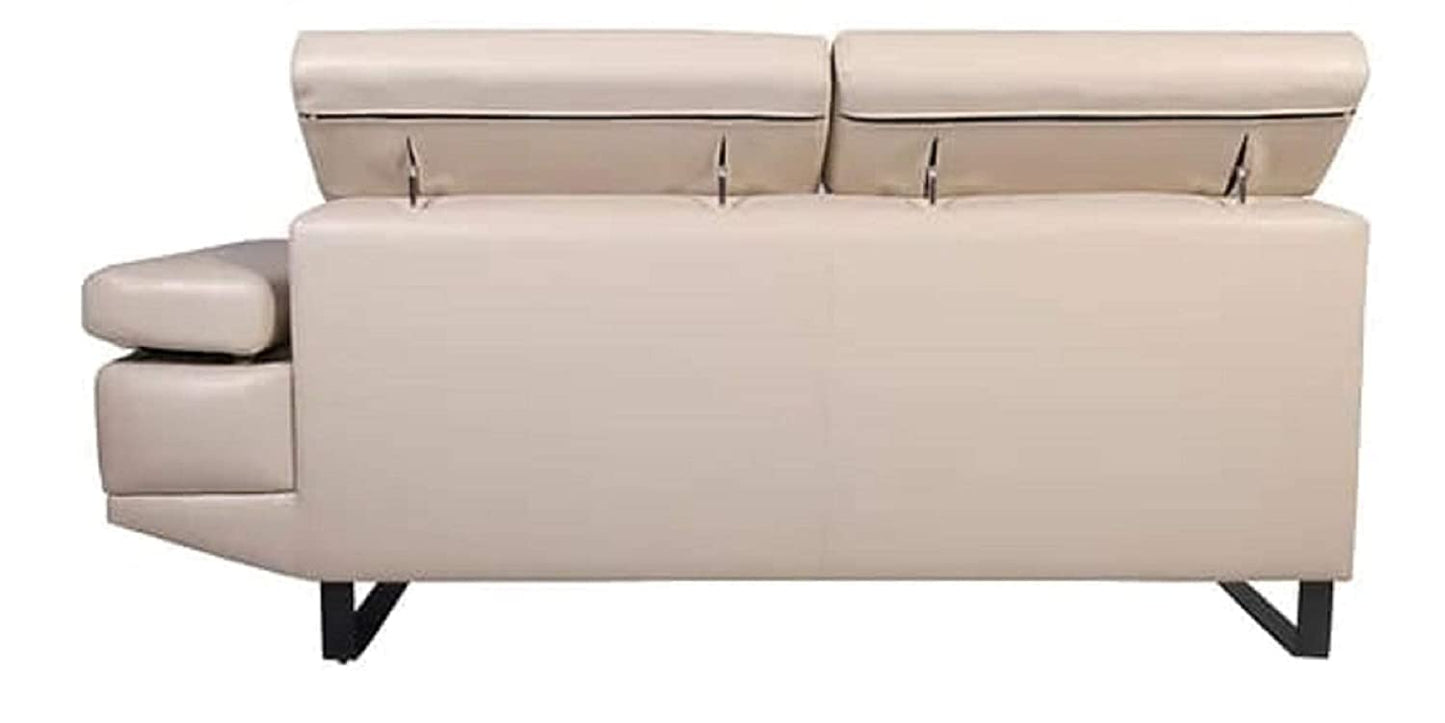 Designer Sofa Set:- Hugo L Shape 5 Seater Leatherette Sofa Set Luxury Furniture