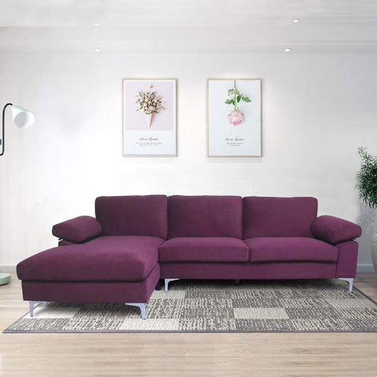 Designer Sofa Set:- Daiyan L Shape 5 Seater Velvet Luxury Furniture Sofa Set