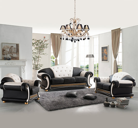 Designer Sofa Set:- American Style Leatherette with wood Luxury Furniture Sofa Set