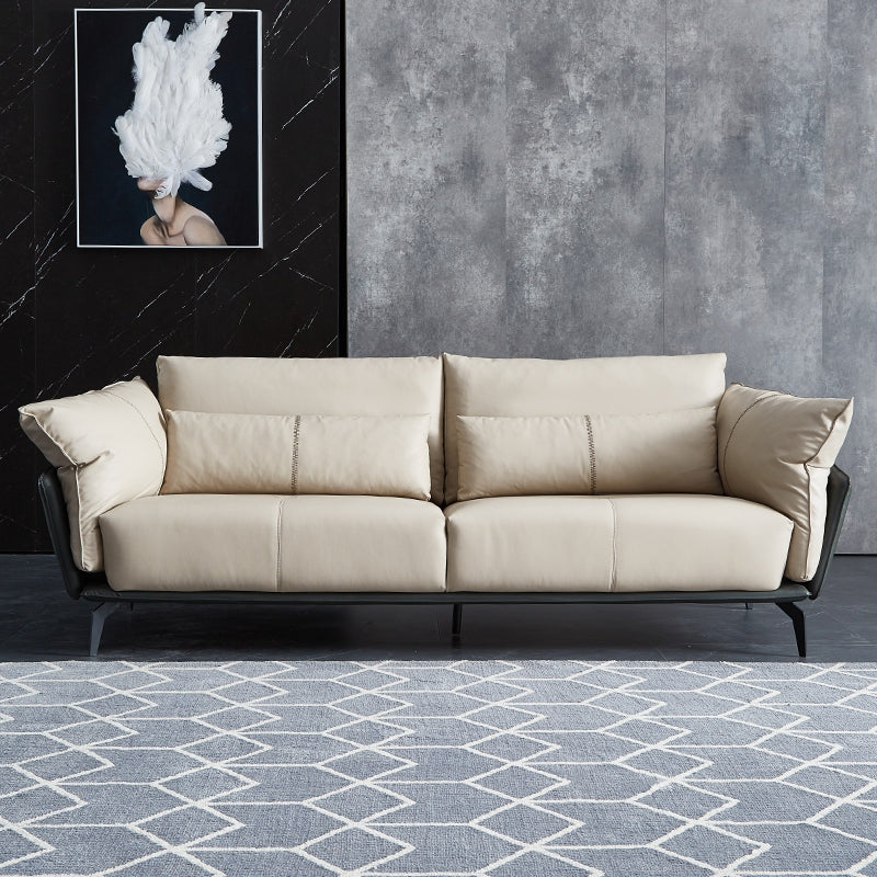 Designer Sofa Set:- Quality Leatherette 3 Seater Luxury Furniture Sofa Set (Cream)