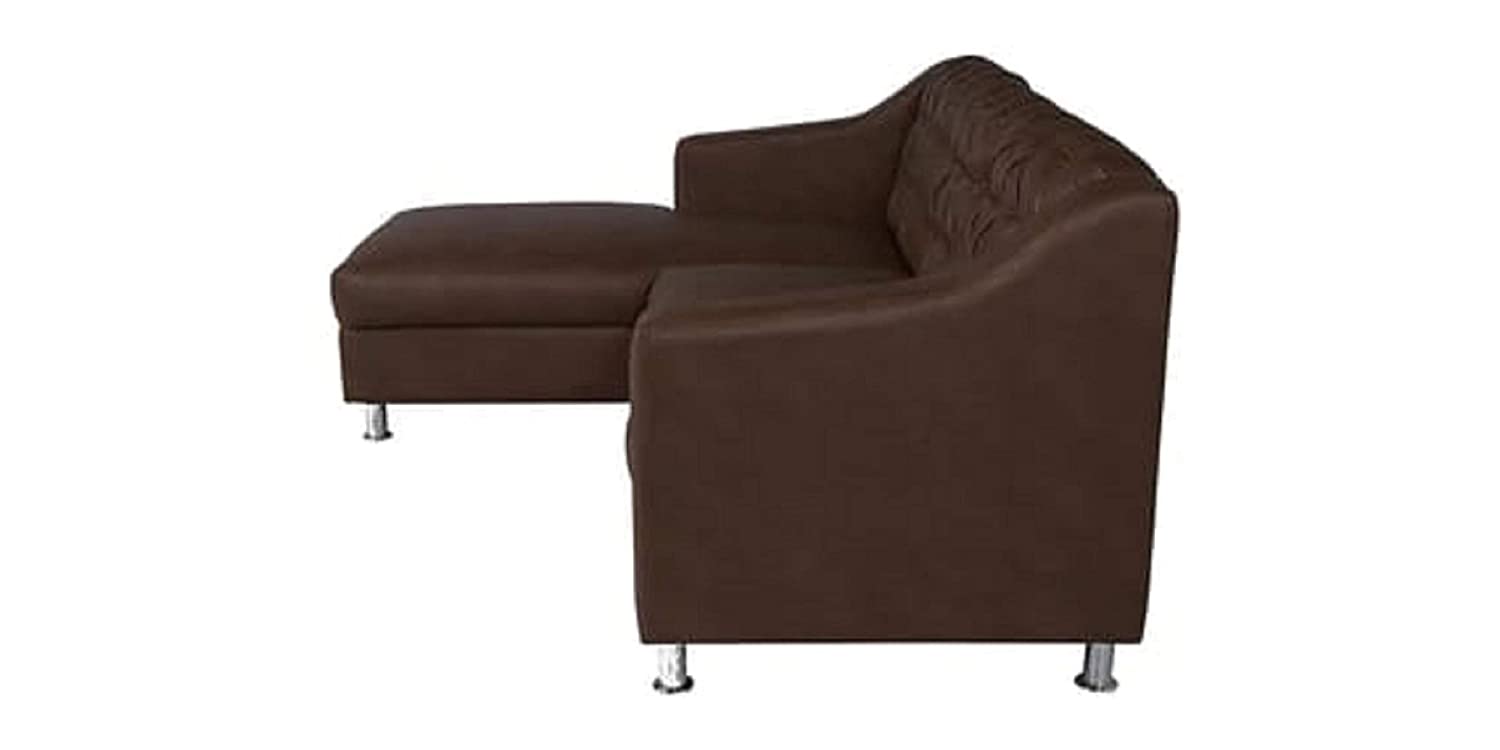 Designer Sofa Set:- L Shape 4 Seater Leatherette Luxury Furniture Sofa Set (Brown)
