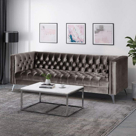 Designer Sofa Set:- Logue 3 Seater Velvet Fabric Luxury Furniture Sofa Set