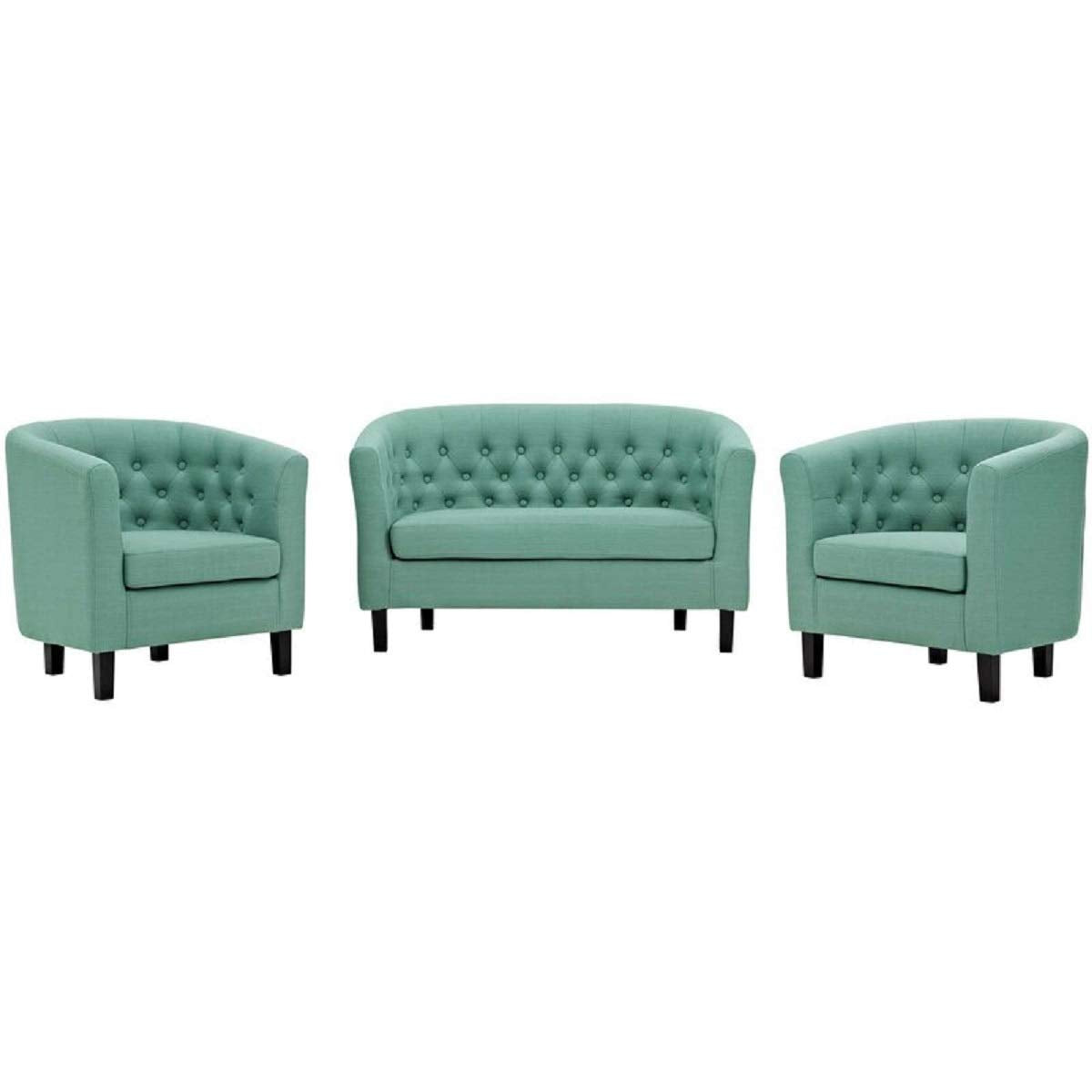 Designer Sofa Set:- ZIAA 3+1+1 Fabric Sofa Set (Light Slate Green)