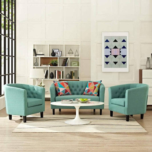 Designer Sofa Set:- ZIAA 3+1+1 Fabric Sofa Set (Light Slate Green)