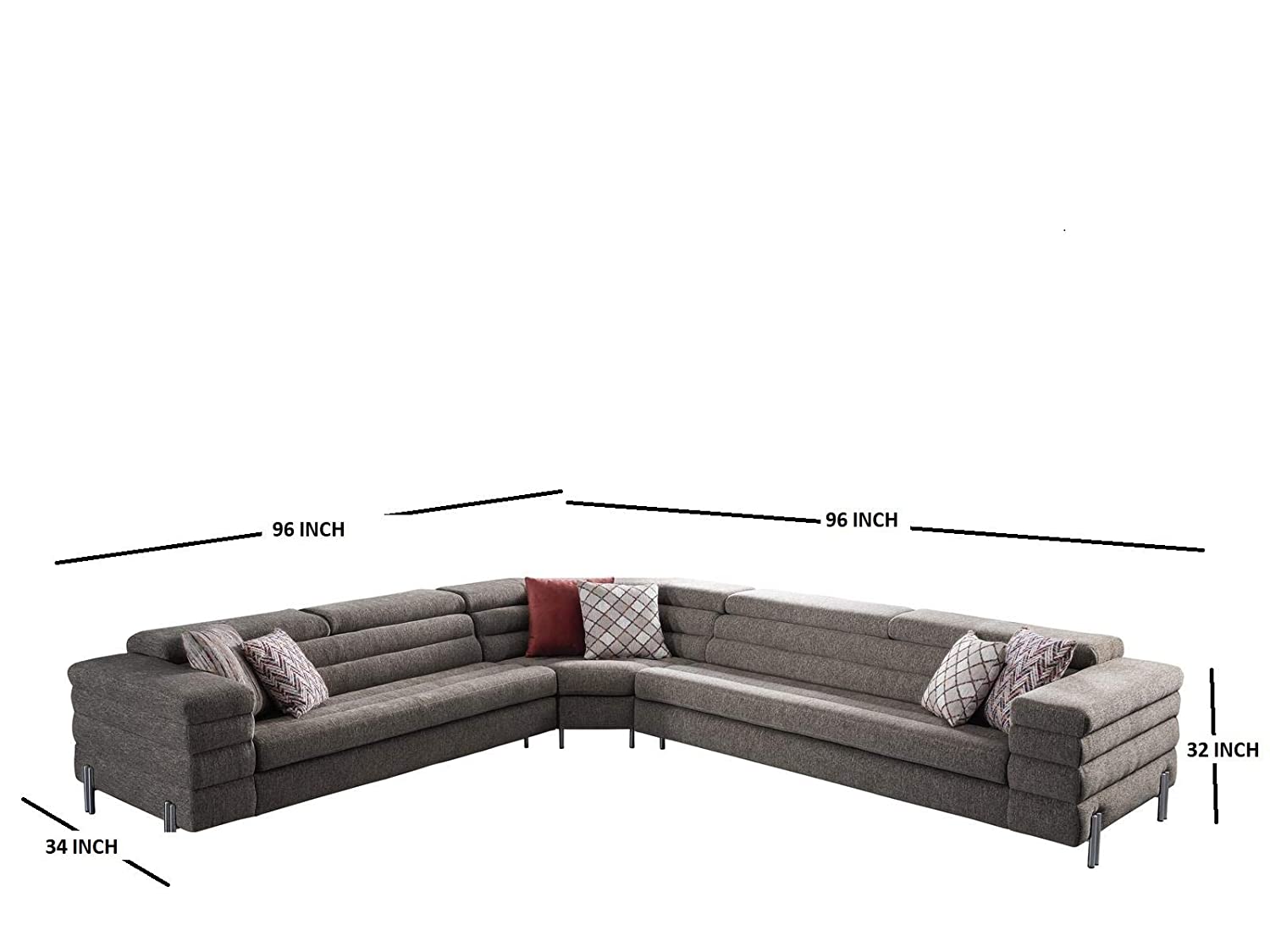 Designer Sofa Set:- Legacy L Shape Fabric 6 Seater Sofa Set Luxury Furniture (Cream)