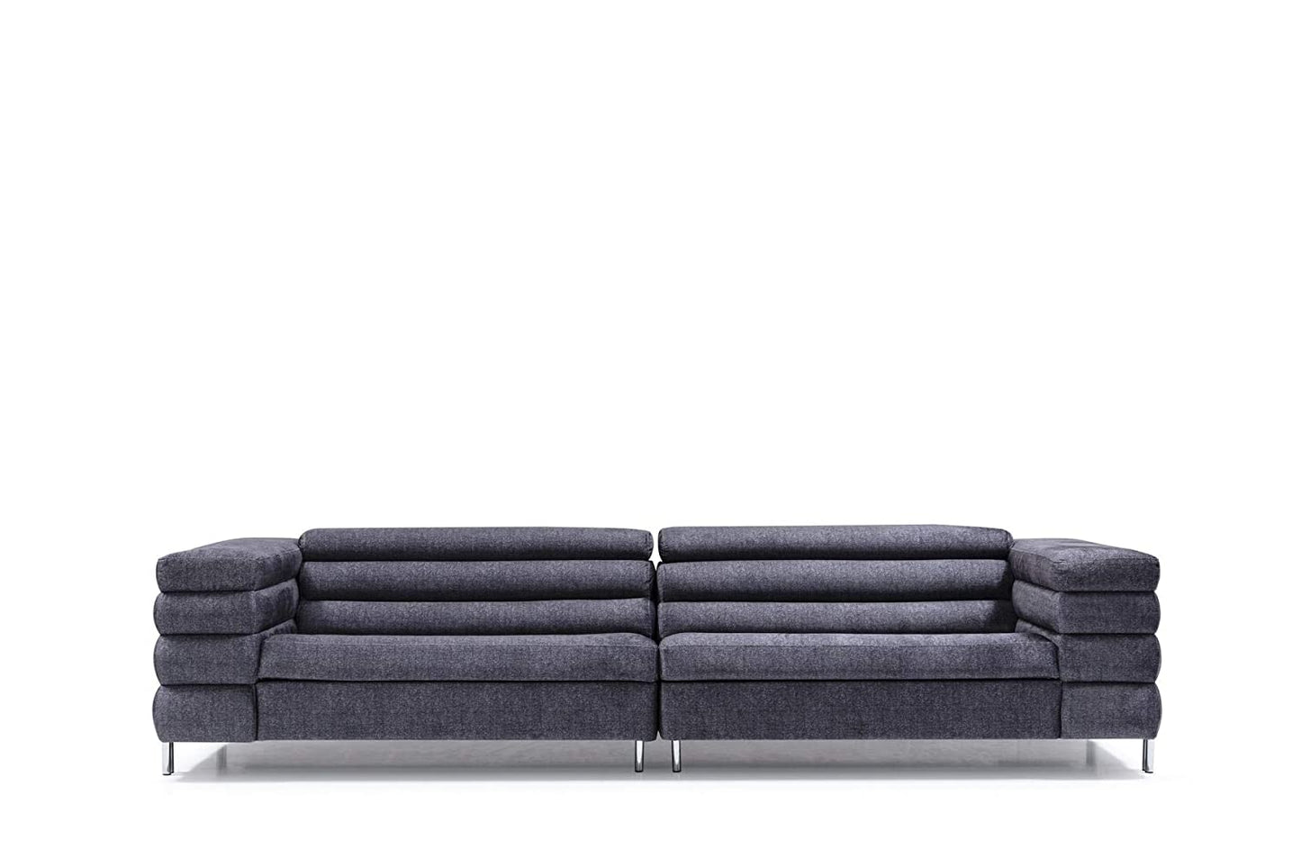 Designer Sofa Set:- 4 Seater Fabric Luxury Furniture Sofa Set (Dark Grey)