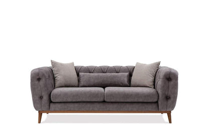 Designer Sofa Set:- Fortune 2+2+ 2 Wing Chair Fabric 6 Seater Luxury Furniture Sofa Set (Red & Grey)
