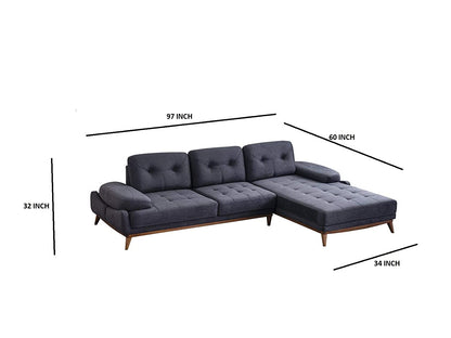 Designer Sofa Set:- L Shape Fabric 5 Seater Luxury Furniture Sofa Set with arm Chair (Printed, Dark Grey)