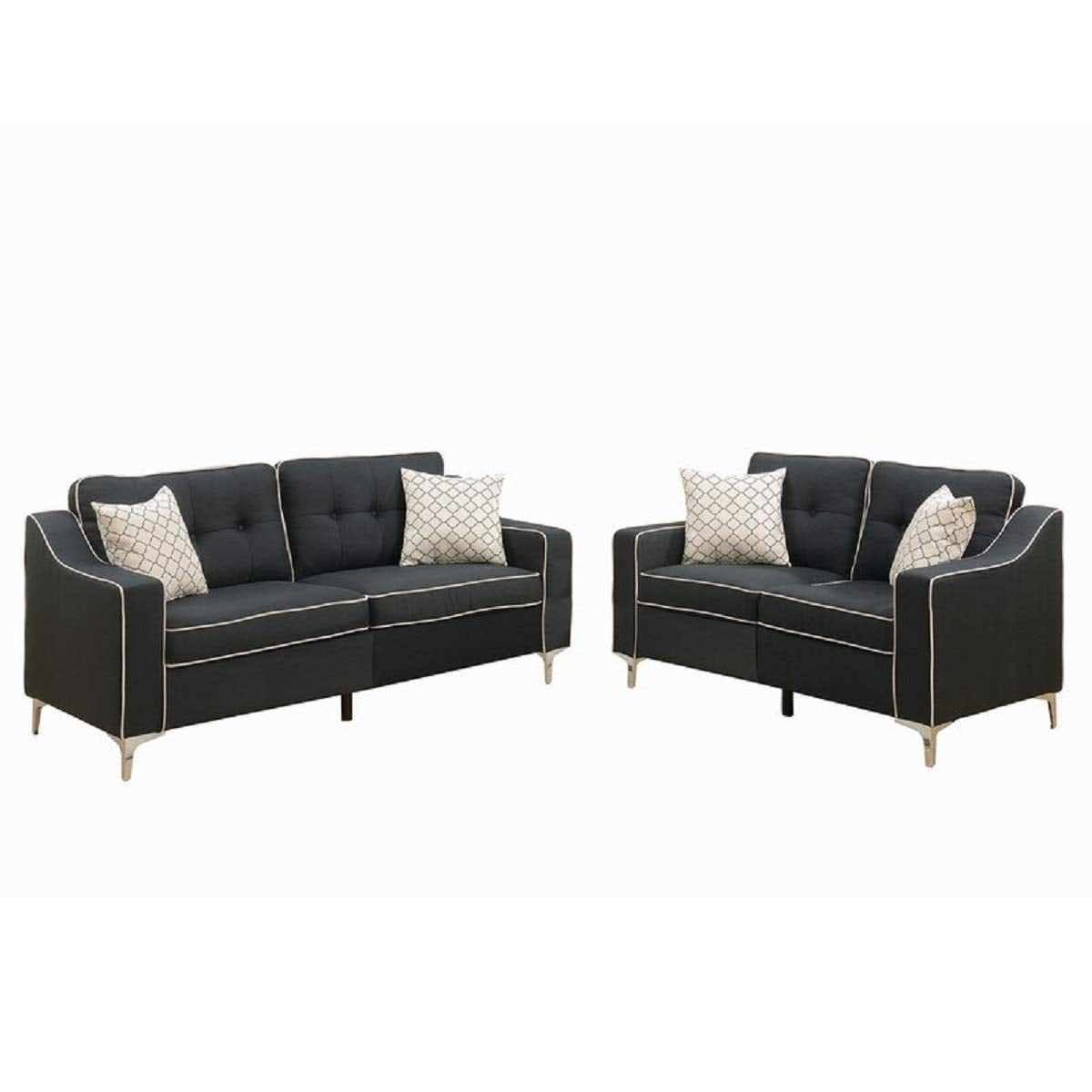Designer Sofa Set:- AMIA 3+2 Fabric Luxury Furniture Sofa Set (Grey)