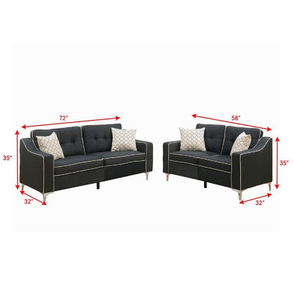 Designer Sofa Set:- AMIA 3+2 Fabric Luxury Furniture Sofa Set (Grey)