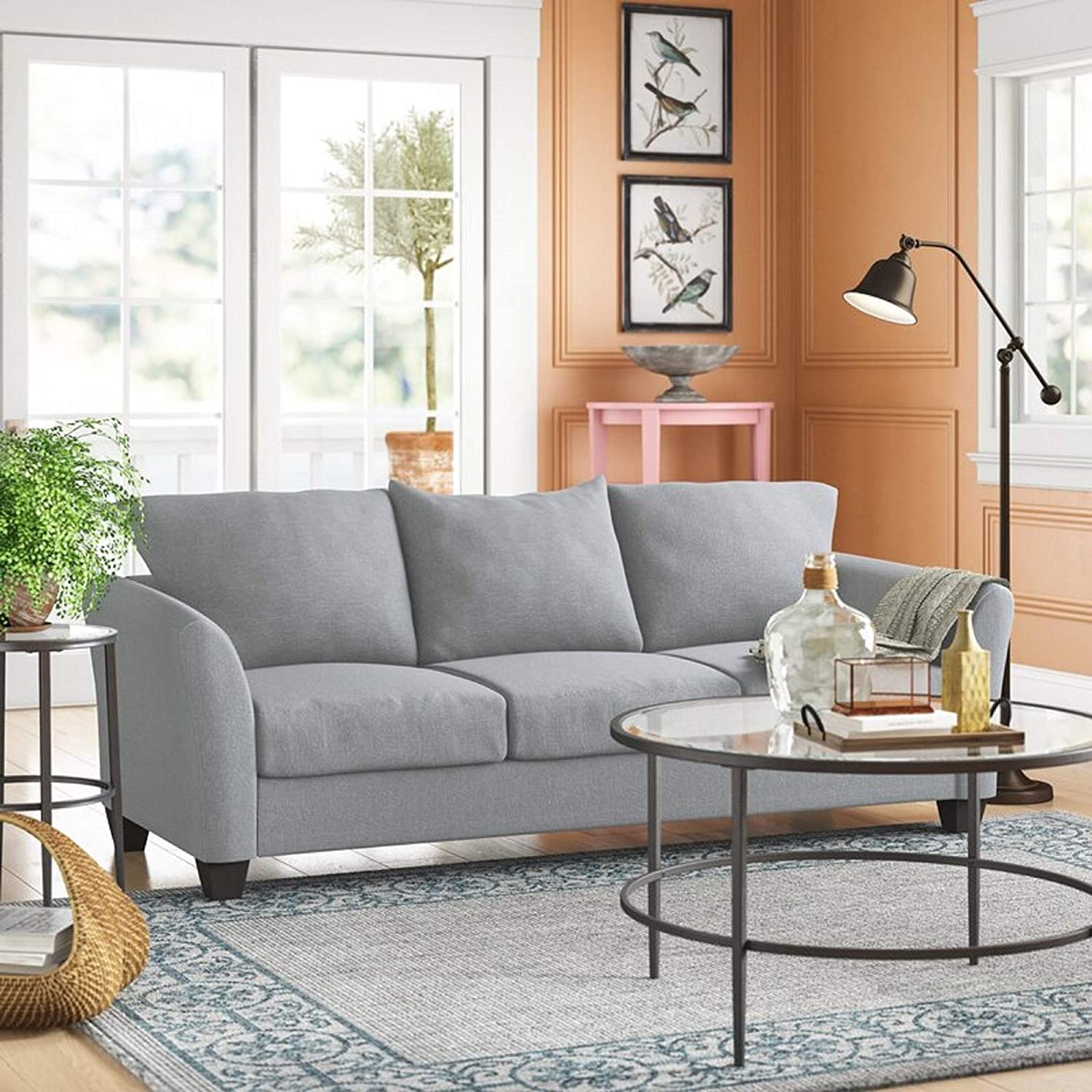 Designer Sofa Set:- Barkeley 3+2+2 Fabric 7 Seater Luxury Furniture Sofa Set (Grey)