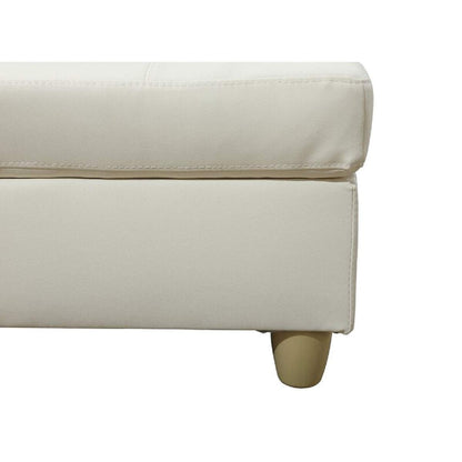 Designer Sofa Set:- Rey L Shape 5 Seater Leatherette Sofa Set Luxury Furniture (Off White)